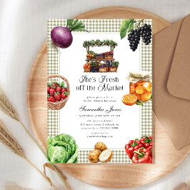 Invitación She's Fresh Off The Market Gingham Bridal Shower