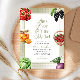 Invitación She's Fresh Off The Market Gingham Bridal Shower