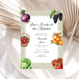 Invitación She's Fresh Off The Market Gingham Bridal Shower