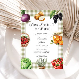 Invitación She's Fresh Off The Market Gingham Bridal Shower