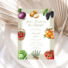 Invitación She's Fresh Off The Market Gingham Bridal Shower