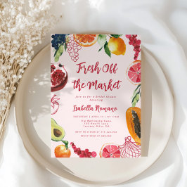 Invitación She's Fresh Off the Market Pink Bridal Shower