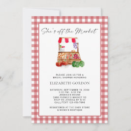 Invitación She's Off the Market Bridal Shower Gingham