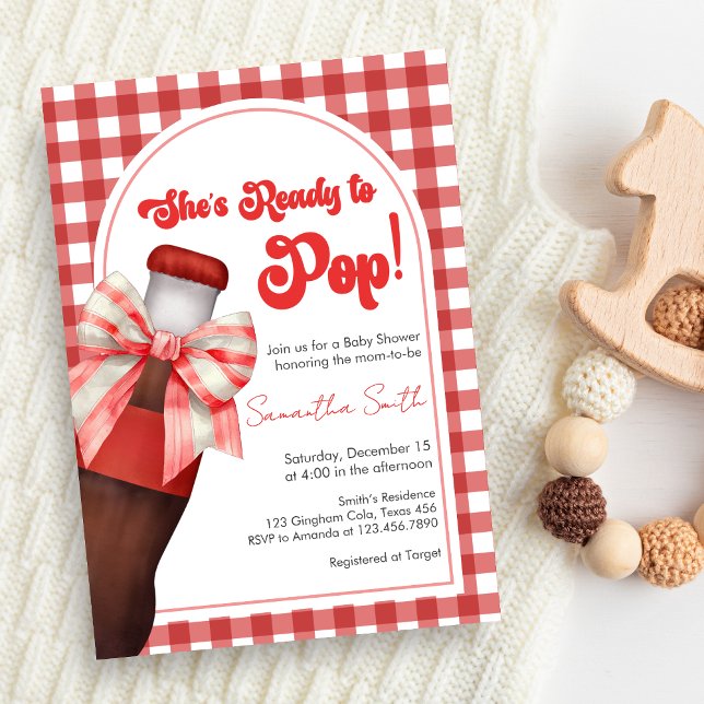 Invitación She's Ready to Pop Baby Shower (She's Ready to Pop Cola Baby Shower Invitation )