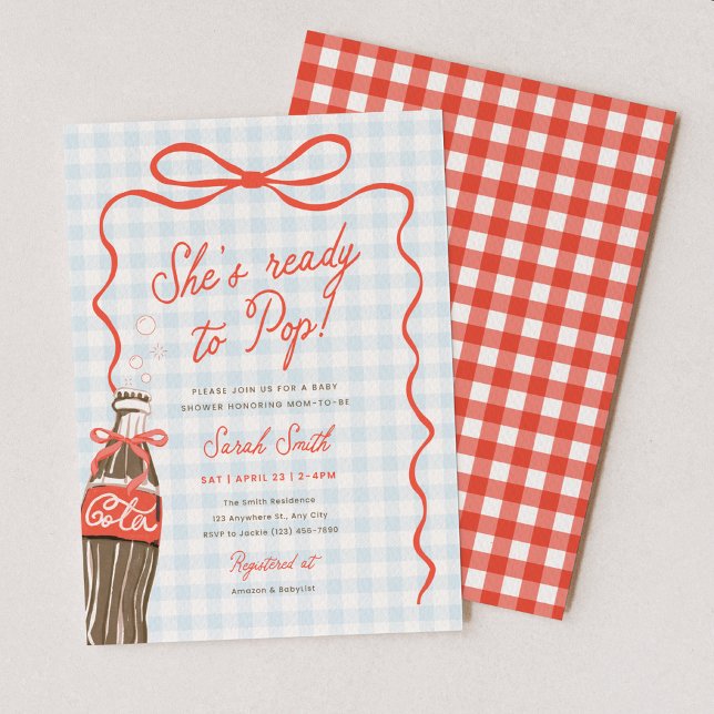 Invitación She's Ready To Pop Baby Shower Invitation (Subido por el creador)