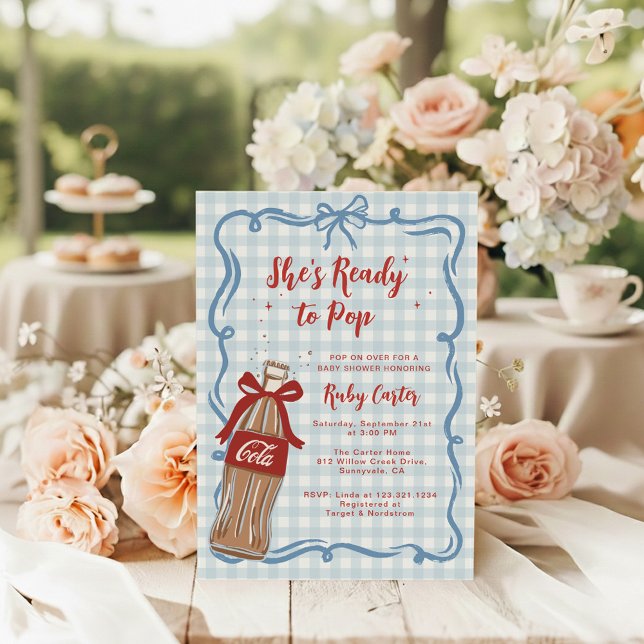 Invitación She's Ready to Pop Boy Soda Baby Shower (Subido por el creador)