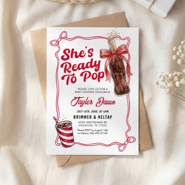Invitación She's Ready to Pop Invitation Baby Shower (Subido por el creador)