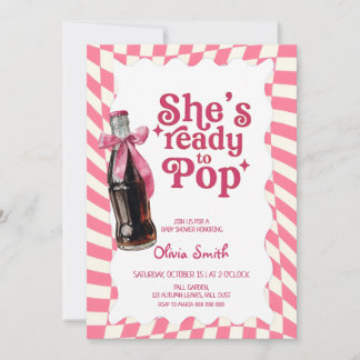 Invitación She's Ready to Pop Soda Baby Shower 