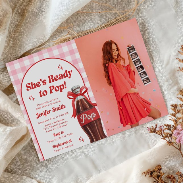 Invitación She's Ready to Pop Soda Baby Shower Photo (Subido por el creador)