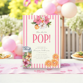 Invitación She's Ready to Pop Tropical Floral Citrus