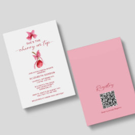 Invitación She's the Cherry on Top Bridal Shower QR Registry