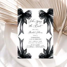 Invitación She's Tying The Knot Black Bow Bridal Shower