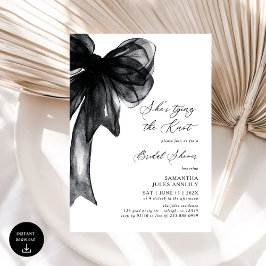 Invitación She's Tying The Knot Black Bow Bridal Shower