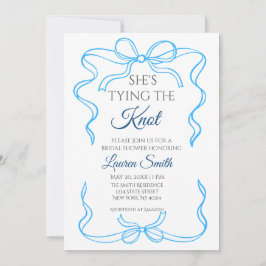 Invitación Shes Tying the Knot - Blue Bridal Shower Invite