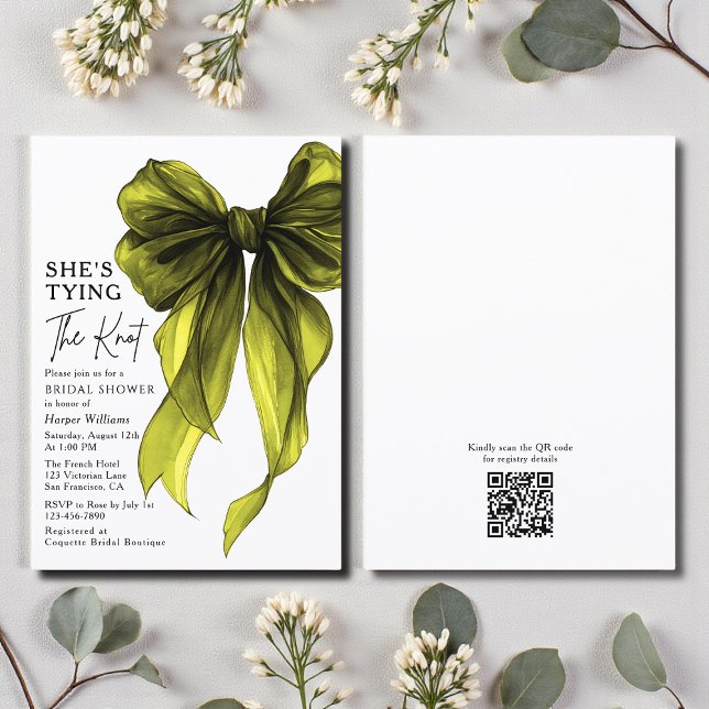 Invitación She's Tying The Knot QR Code Bridal Shower (Subido por el creador)