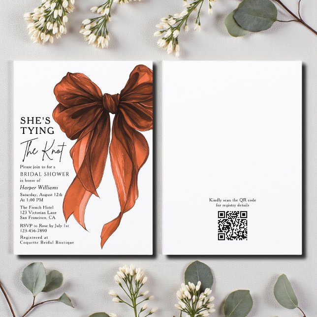 Invitación She's Tying The Knot QR Code Bridal Shower (Subido por el creador)