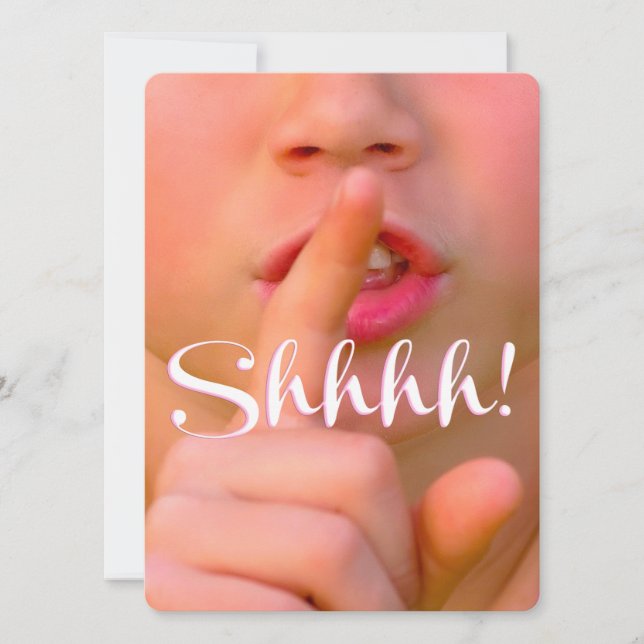 Invitación ¡Shh! Es un fiesta especial elegante para sorpresa (Anverso)