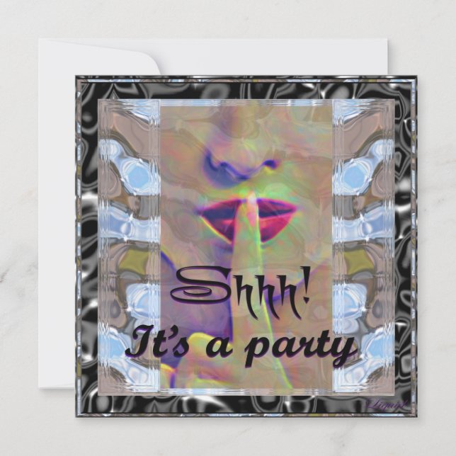 Invitación ¡Shh! Es un fiesta invita (Anverso)