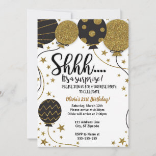 Invitación Shh. Es un Fiesta sorpresa