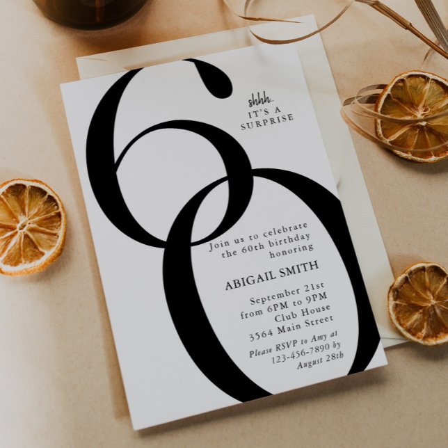 Invitación Shh Es una Fiesta de Cumpleaños Sorpresa de 60 (Subido por el creador)