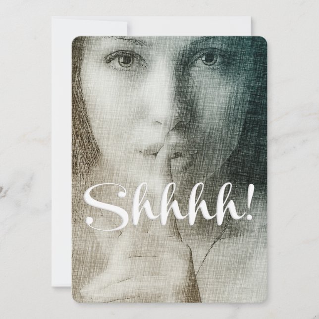 Invitación ¡Shh! fiesta único de sorpresa de diversión de Mod (Anverso)