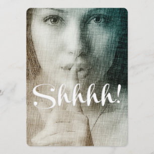 Invitación ¡Shh! fiesta único de sorpresa de diversión de Mod