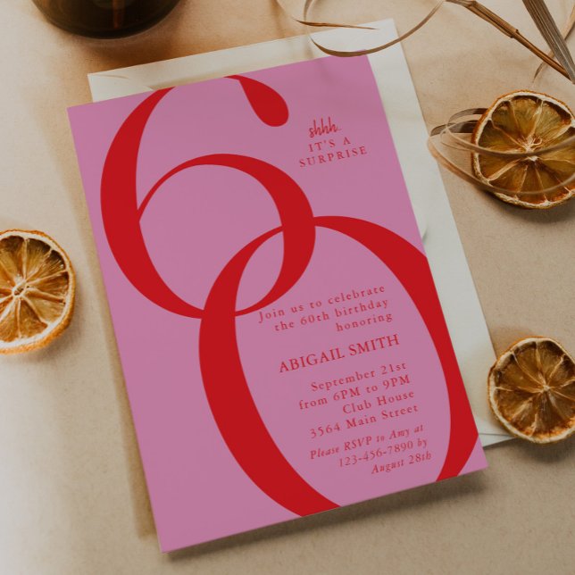 Invitación Shh It's a Surprise 60th Birthday Party (Subido por el creador)