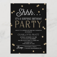 Shh Surprise Cumpleaños Party Faux Purpurina Confe