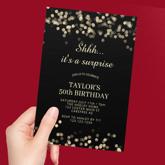 Invitación Shhh es un cumpleaños 50 sorprendente (Subido por el creador)