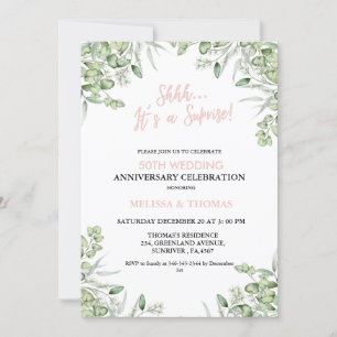 Invitación Shhh es un sorprendente 50 aniversario Boda