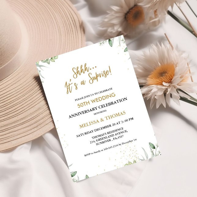 Invitación Shhh es un sorprendente 50 aniversario Boda (Subido por el creador)