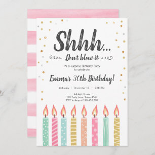 Invitación Shhh es una fiesta de cumpleaños del confeti del