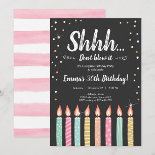 Invitación Shhh es una fiesta de cumpleaños del confeti del