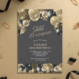Invitación Shhh es una Fiesta de Cumpleaños Sorpresa de 60 añ