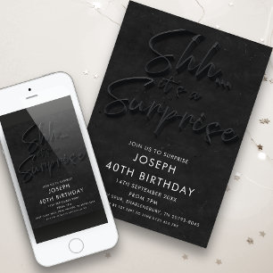 Invitación Shhh es una Fiesta Sorpresa 