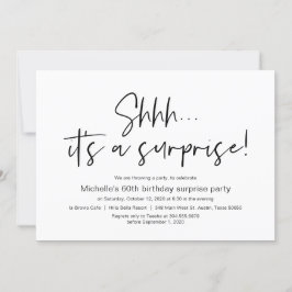 Invitación Shhh, es una fiesta sorpresa de cumpleaños