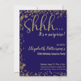 Invitación Shhh es una sorpresa Adulto de oro de la fiesta de