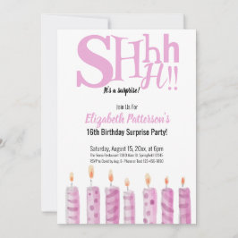 Invitación Shhh es una sorpresa de la fiesta de cumpleaños nú