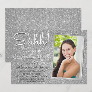Invitación ¡Shhh! Foto de la fiesta de cumpleaños de Surprise