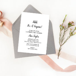 Invitación Shhh minimalista es un Fiesta de retiro sorpresa