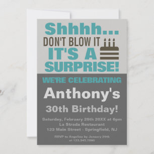 Invitación Shhh No lo estropee es una fiesta de cumpleaños so