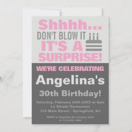 Invitación Shhh No lo estropees una fiesta de cumpleaños sorp