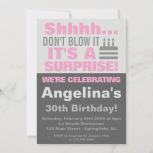 Invitación Shhh No lo estropees una fiesta de cumpleaños sorp