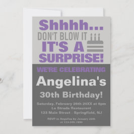 Invitación Shhh No lo estropees una fiesta de cumpleaños sorp