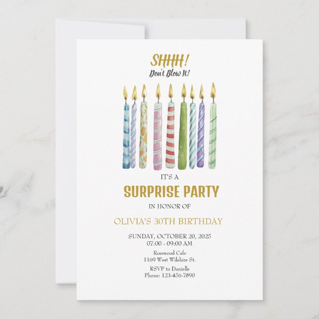 Invitación ¡SHHH! ¡No Lo Golpees! Cumpleaños (Anverso)