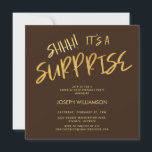 Invitación ¡Shhh! Sorpresa 50 años Dorado Brown<br><div class="desc">¡Shhh! Es una Sorpresa Invitación de Gold Brown 50 cumpleaños Sus invitados sabrán que será un fiesta especial solamente mirando esta invitación!</div>