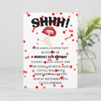 Invitación ¡SHHH! Surprise Birday Party