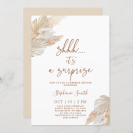Invitación Shhh Surprise Pampas Grasas Shower