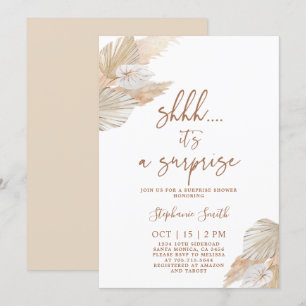 Invitación Shhh Surprise Pampas Grasas Shower