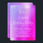 Invitación ¡Shhh! Surprise Pink Purple Birday Party<br><div class="desc">¡Shhh! Sorpresa fiesta de cumpleaños rosa y morado Ombre Faux pulido Relieve metalizado metálico Metalizado Girly Invitaciones de cumpleaños. El Modern and Moda Surprise Birthday Party Invitation utiliza la popular tipografía escrita a mano y es perfecto para invitar a sus huéspedes a una fiesta de cumpleaños sorpresa. Si necesita elementos...</div>